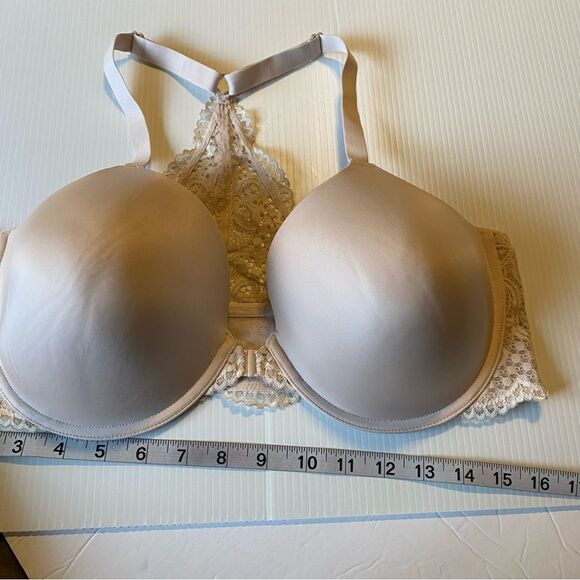 Maidenform One Fab Fit Lace Shaping Underwire Front Close Bra racerback 42C tan - Picture 10 of 10